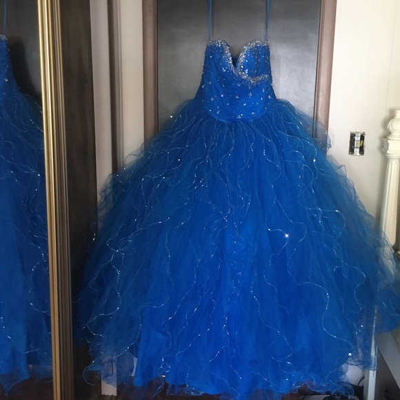 Blue Mori Lee Prom Gown - Picture 3 of 5